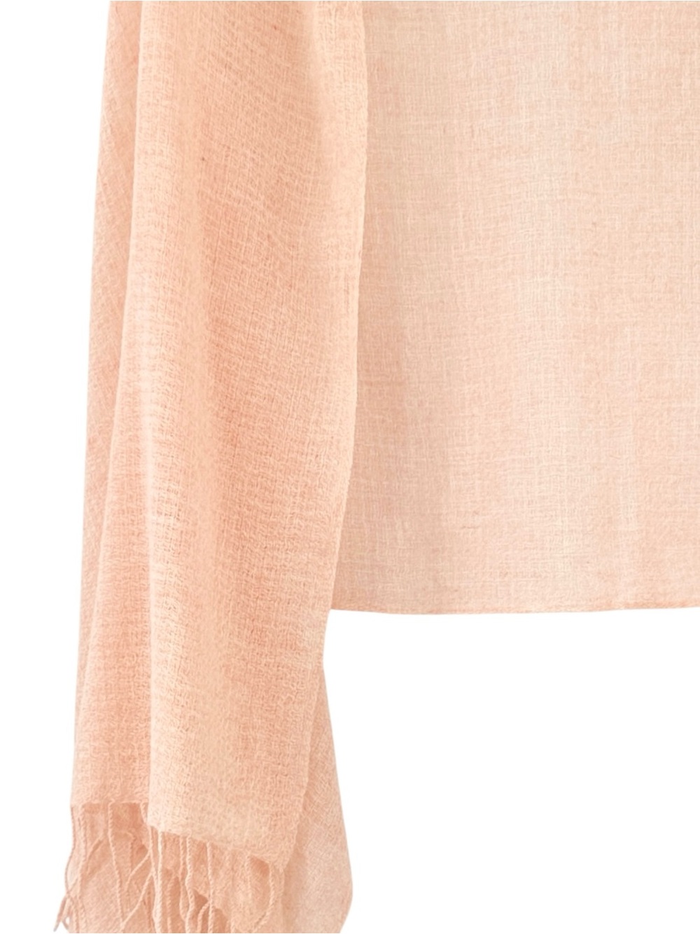Vintage LANVIN Pink Peach Wool Cashmere Lightweight Soft Knit Shawl Scarf Stole - Picture 3 of 6